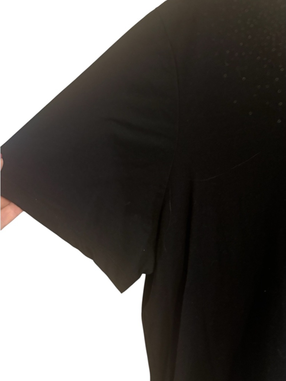 Catherines Black Short-Sleeve V-Neck Top with Sparkle Detail PLUS:  2X      #14 - Picture 3 of 6